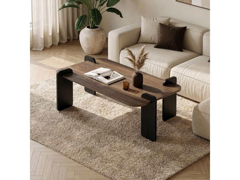 Tavolino in legno "Renard" - 120 x 60 x 35 cm - Marrone