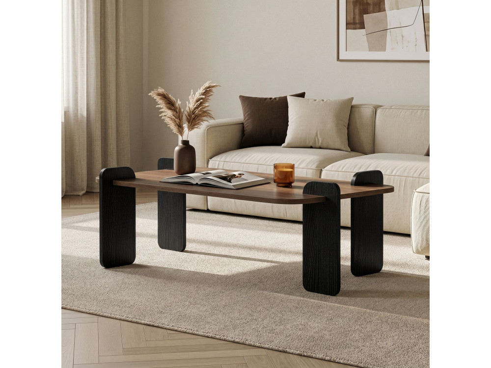 Tavolino in legno "Renard" - 120 x 60 x 35 cm - Marrone