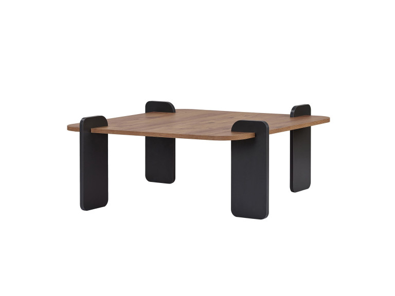 Tavolino in legno "Marais" - 90 x 90 x 35 cm - Marrone chiaro