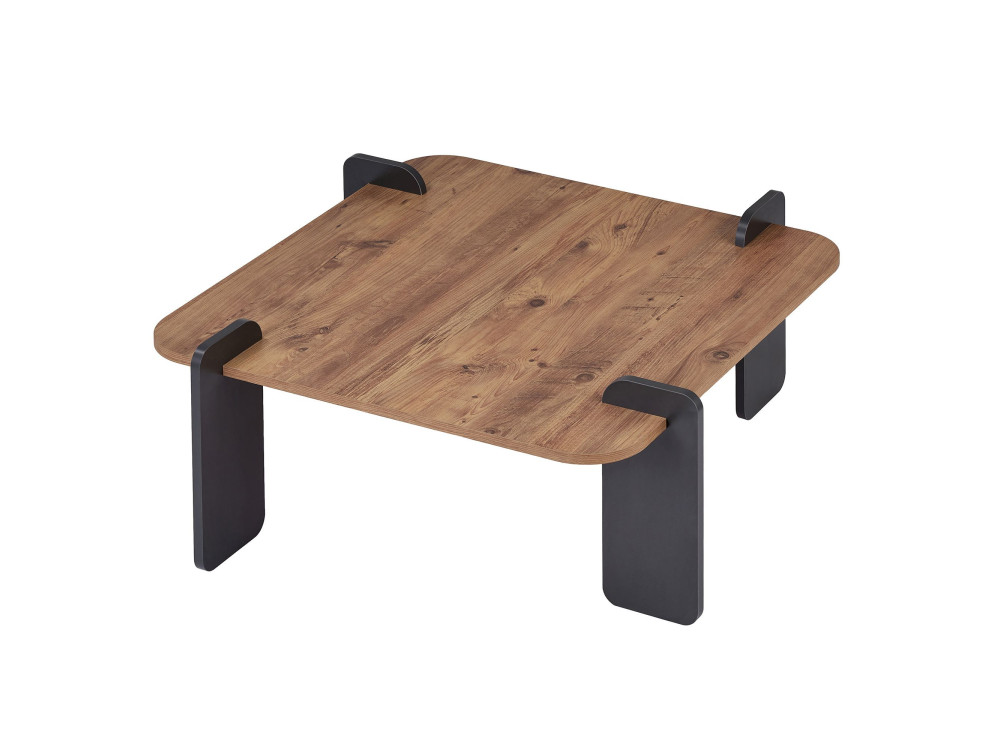 Tavolino in legno "Marais" - 90 x 90 x 35 cm - Marrone chiaro