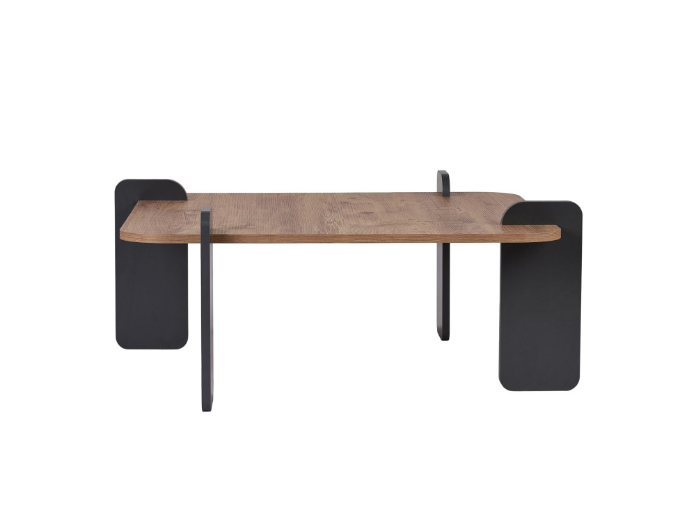 Tavolino in legno "Marais" - 90 x 90 x 35 cm - Marrone chiaro