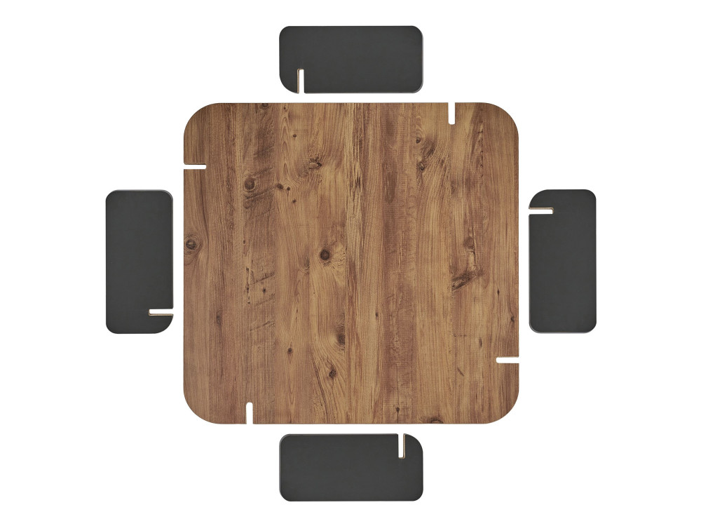Tavolino in legno "Marais" - 90 x 90 x 35 cm - Marrone chiaro