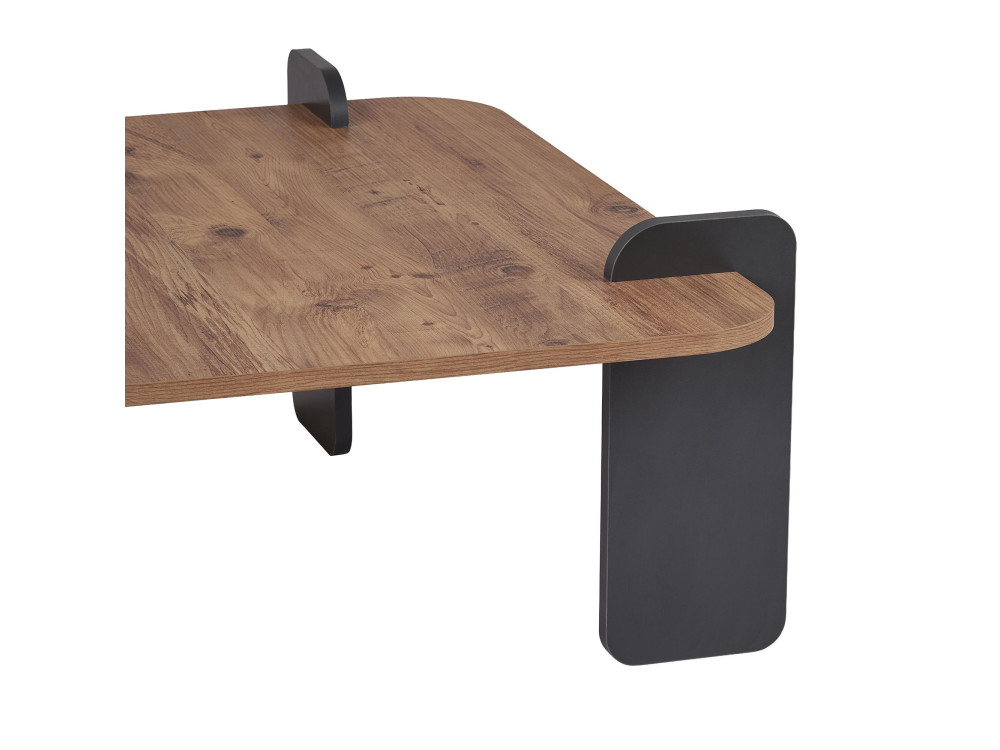 Tavolino in legno "Marais" - 90 x 90 x 35 cm - Marrone chiaro