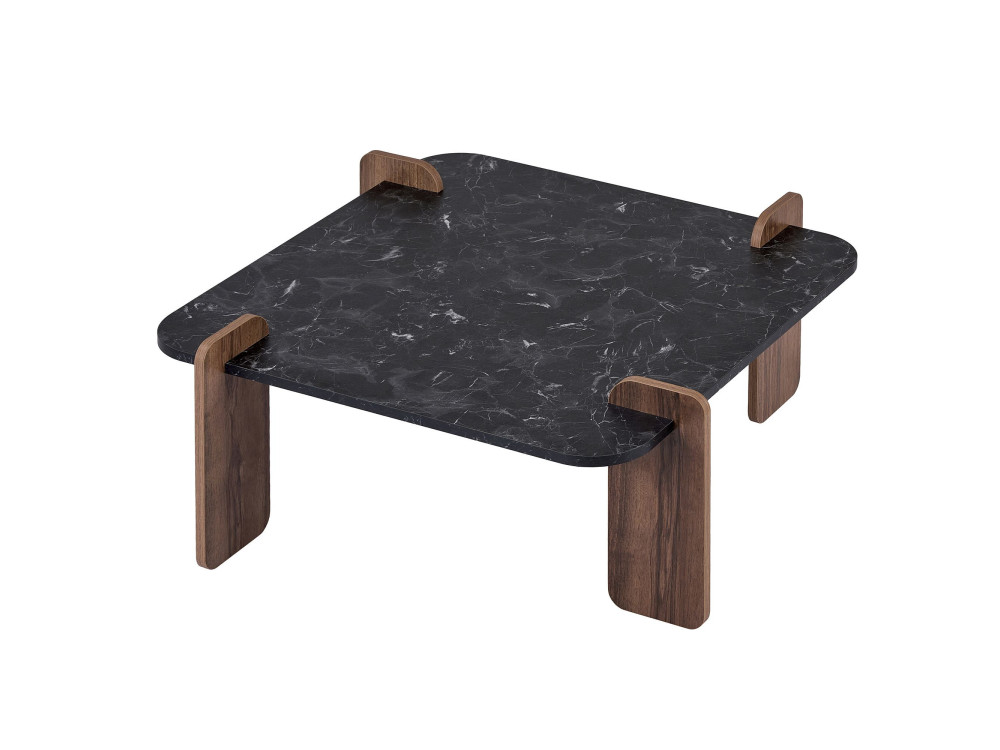 Tavolino in legno "Marais" - 90 x 90 x 35 cm - Nero