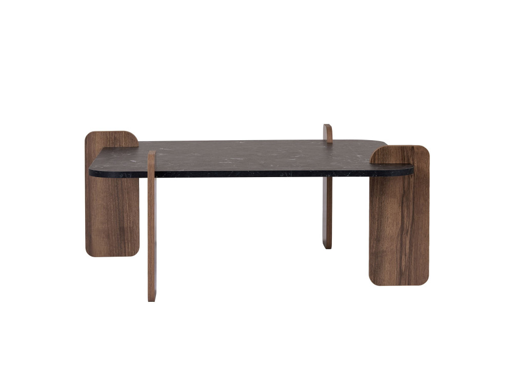 Tavolino in legno "Marais" - 90 x 90 x 35 cm - Nero