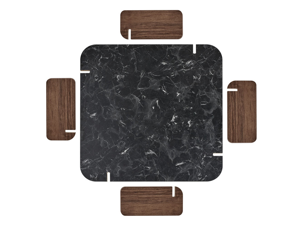 Tavolino in legno "Marais" - 90 x 90 x 35 cm - Nero