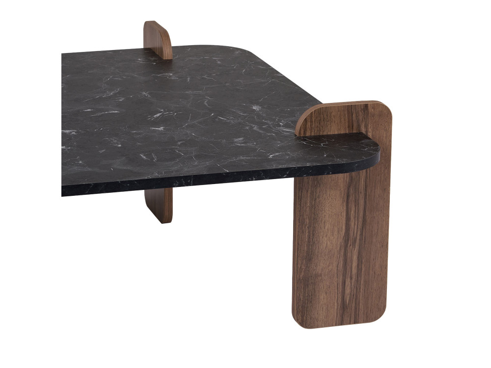 Tavolino in legno "Marais" - 90 x 90 x 35 cm - Nero