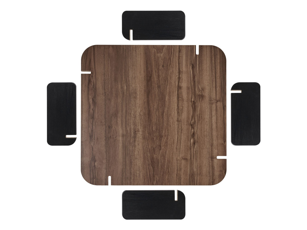 Tavolino in legno "Marais" - 90 x 90 x 35 cm - Marrone