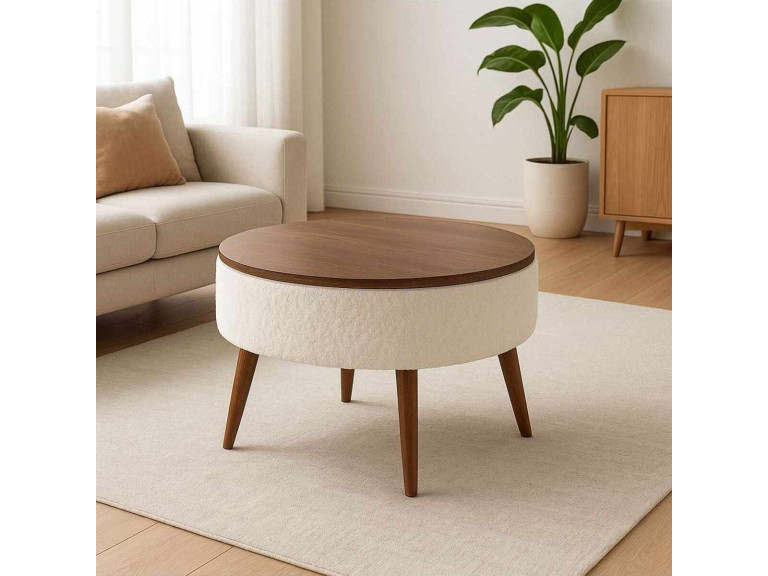 Tavolino "Noya Round" - 60 x 60 x 44 cm - Bianco