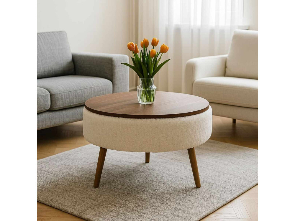 Tavolino "Noya Round" - 60 x 60 x 44 cm - Bianco
