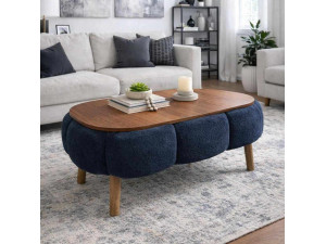 Tavolino in legno "Papatya" - 98 x 68 x 45 cm - Grigio antracite