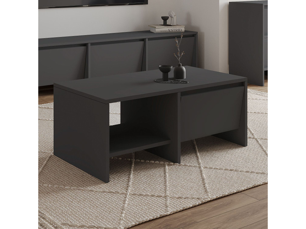 Tavolino in legno "Laris" - 90 x 45 x 35 cm - Grigio antracite