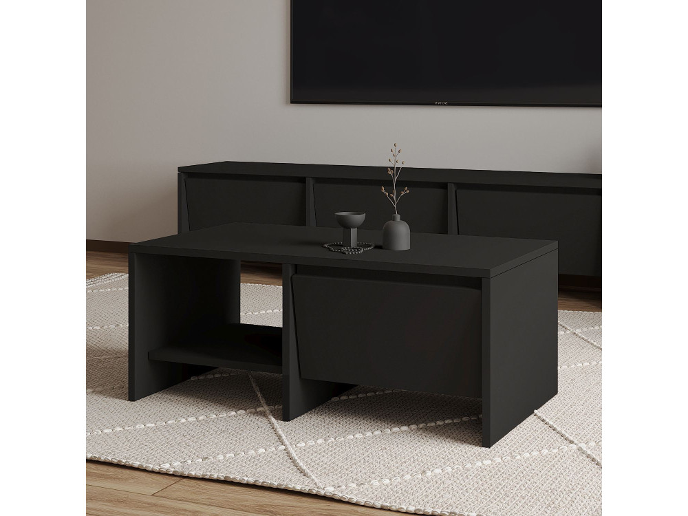 Tavolino in legno "Laris" - 90 x 45 x 35 cm - Nero