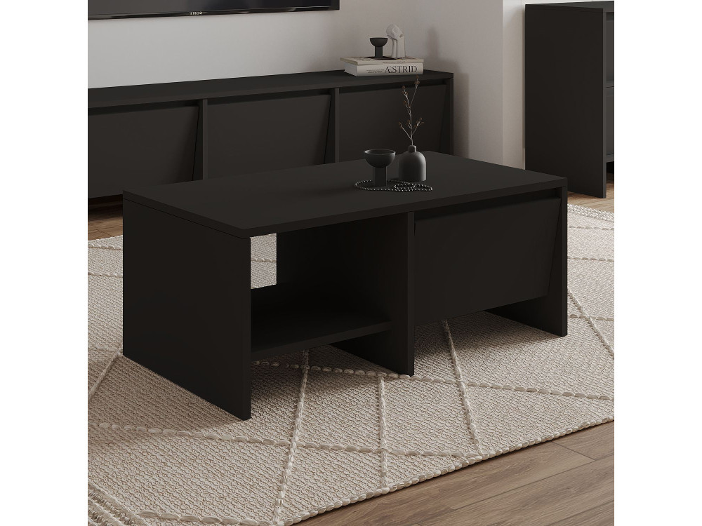 Tavolino in legno "Laris" - 90 x 45 x 35 cm - Nero