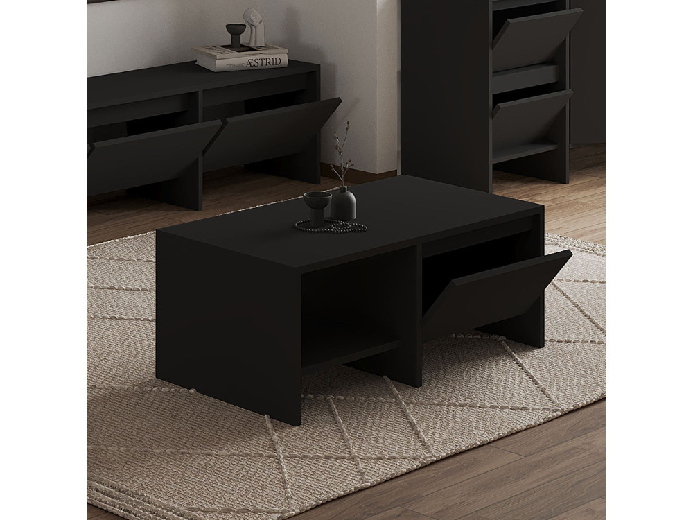 Tavolino in legno "Laris" - 90 x 45 x 35 cm - Nero