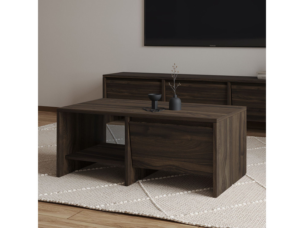 Tavolino in legno "Laris" - 90 x 45 x 35 cm - Marrone