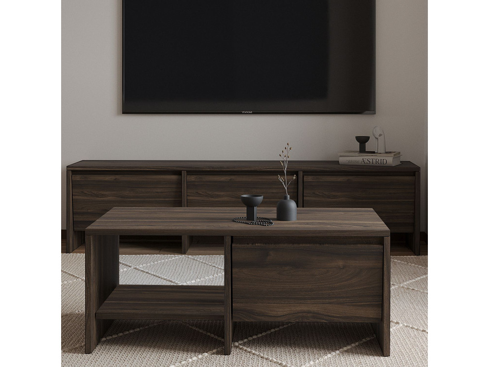 Tavolino in legno "Laris" - 90 x 45 x 35 cm - Marrone