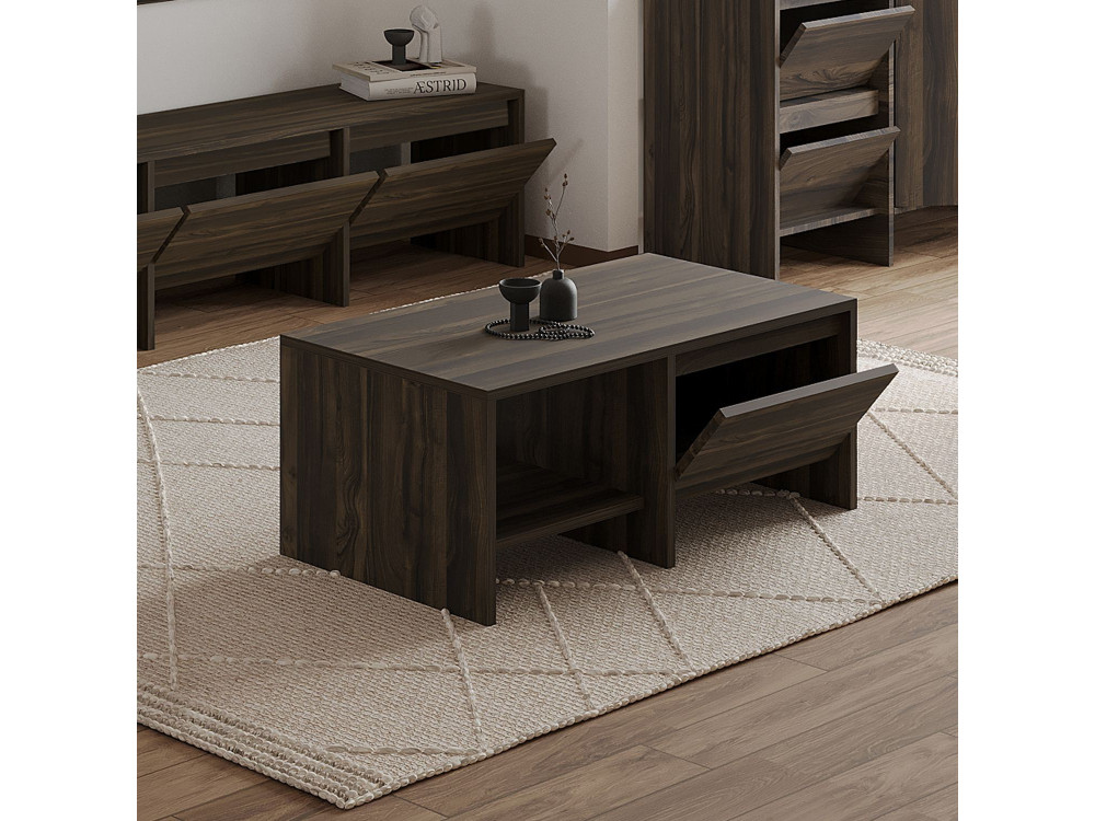 Tavolino in legno "Laris" - 90 x 45 x 35 cm - Marrone