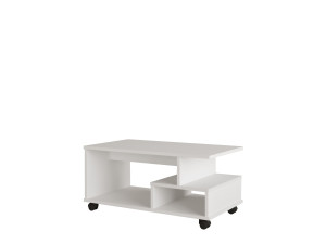 Tavolino in legno "MIN9" - 90 x 51 x 42 cm - Bianco