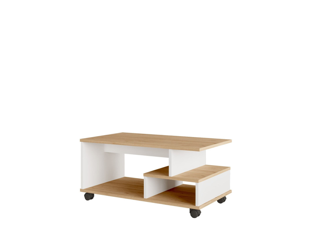 Tavolino in legno "MIN9" - 90 x 51 x 42 cm - Bianco