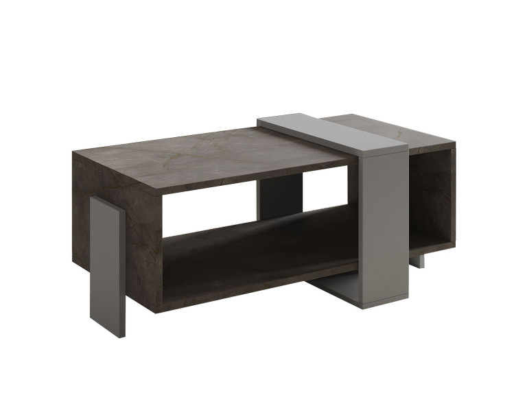 Tavolino in legno "Meleni" - 90 x 49 x 40 cm - Grigio