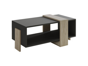 Tavolino in legno "Meleni" - 90 x 49 x 40 cm - Grigio antracite