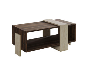 Tavolino in legno "Meleni" - 90 x 49 x 40 cm - Travertino