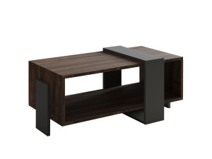 Tavolino in legno "Meleni" - 90 x 49 x 40 cm - Marrone