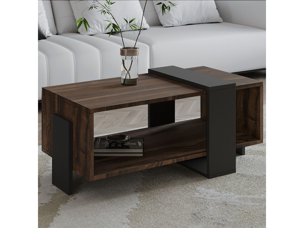 Tavolino in legno "Meleni" - 90 x 49 x 40 cm - Marrone