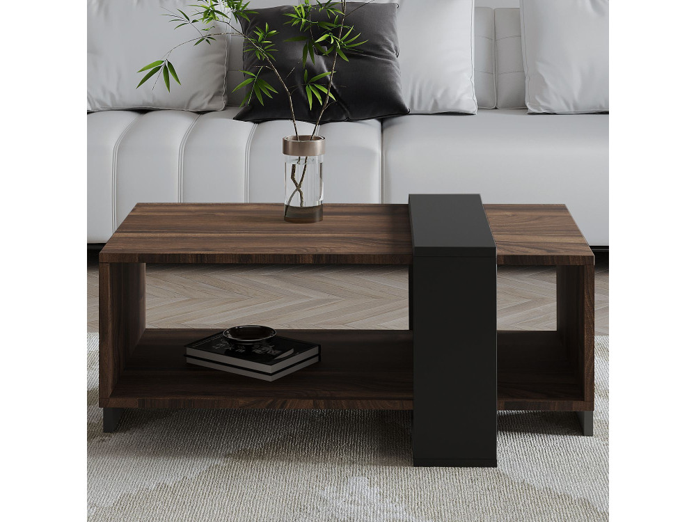 Tavolino in legno "Meleni" - 90 x 49 x 40 cm - Marrone