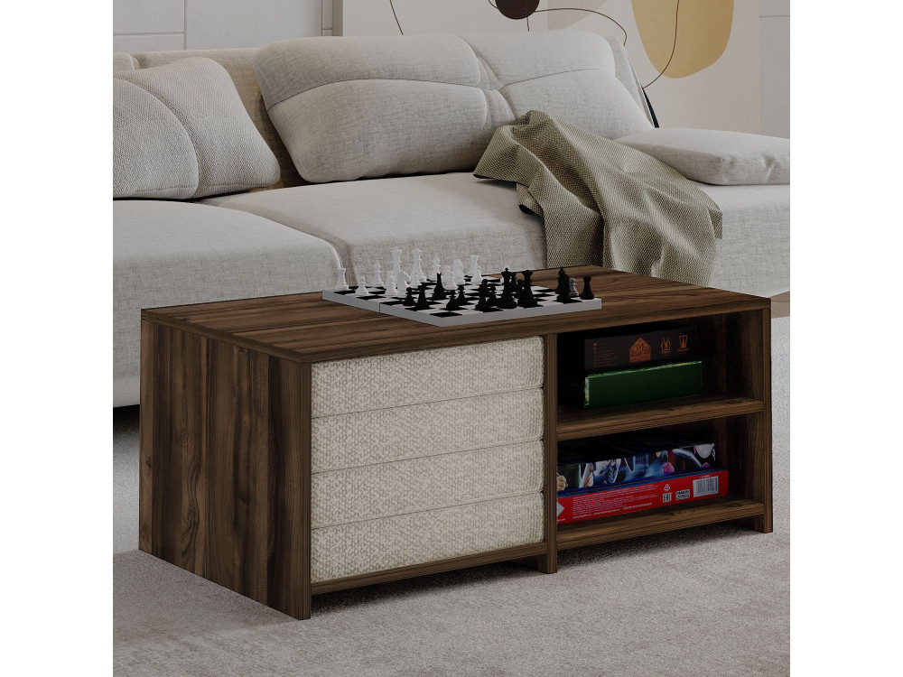 Tavolino in legno "Gord" - 90 x 45 x 44 cm - Marrone