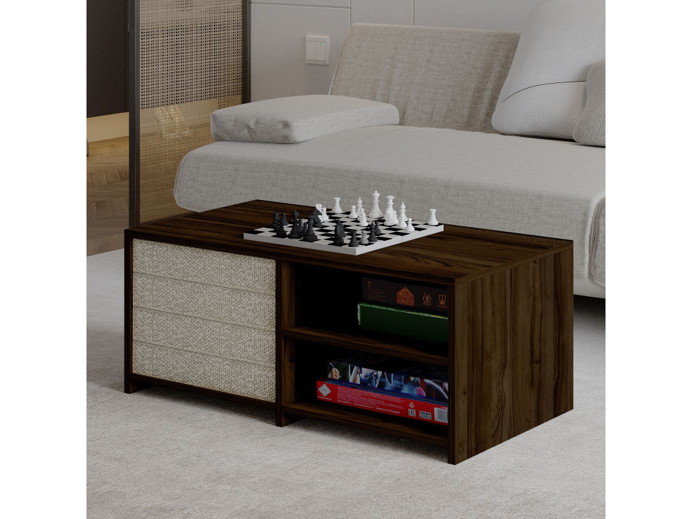 Tavolino in legno "Gord" - 90 x 45 x 44 cm - Marrone