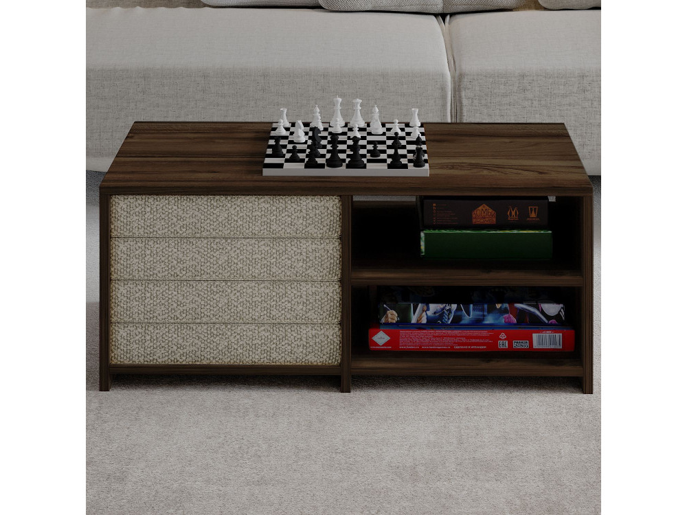 Tavolino in legno "Gord" - 90 x 45 x 44 cm - Marrone
