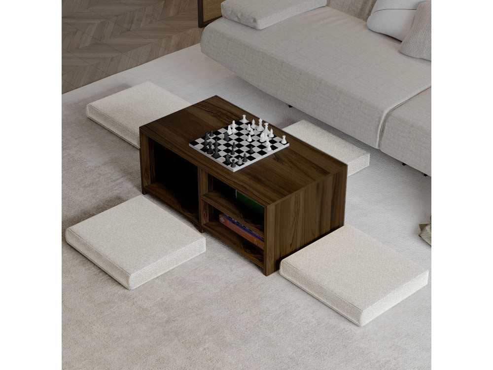 Tavolino in legno "Gord" - 90 x 45 x 44 cm - Marrone