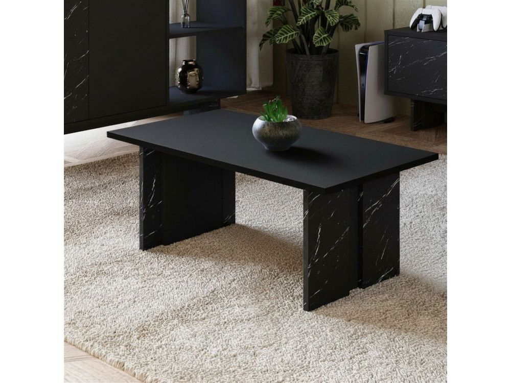 Tavolino in legno "Ravello" - 90 x 50 x 40 cm - Nero