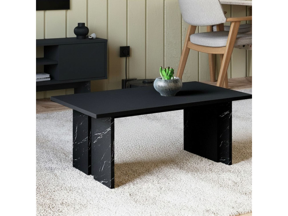 Tavolino in legno "Ravello" - 90 x 50 x 40 cm - Nero