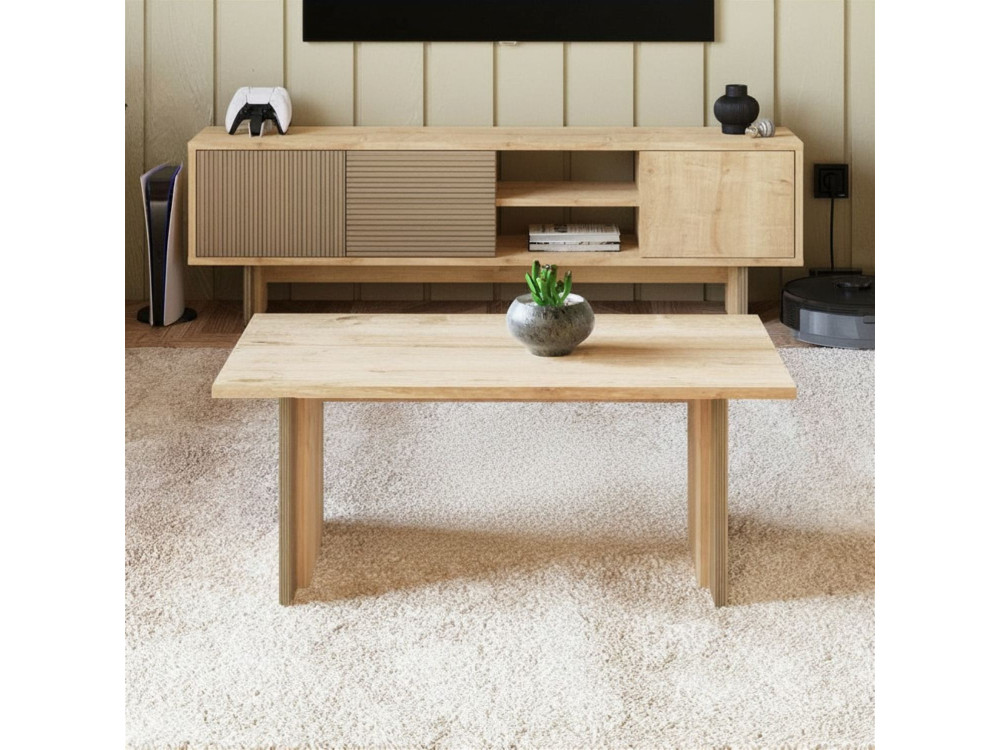 Tavolino in legno "Ravello" - 90 x 50 x 40 cm - Beige