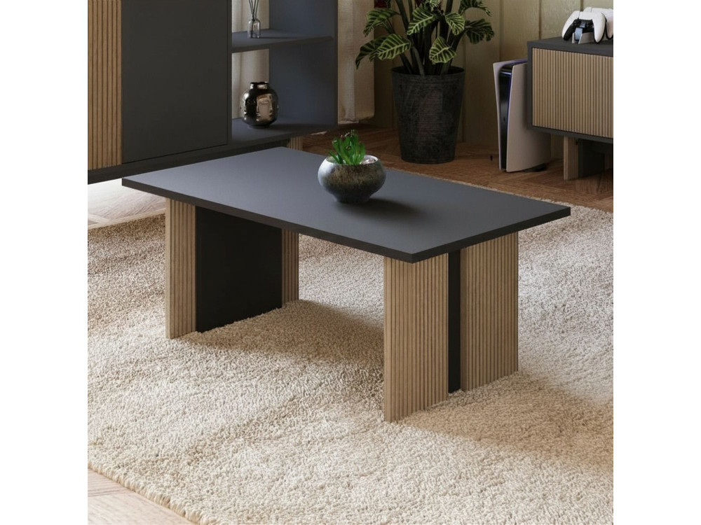 Tavolino in legno "Ravello" - 90 x 50 x 40 cm - Grigio antracite