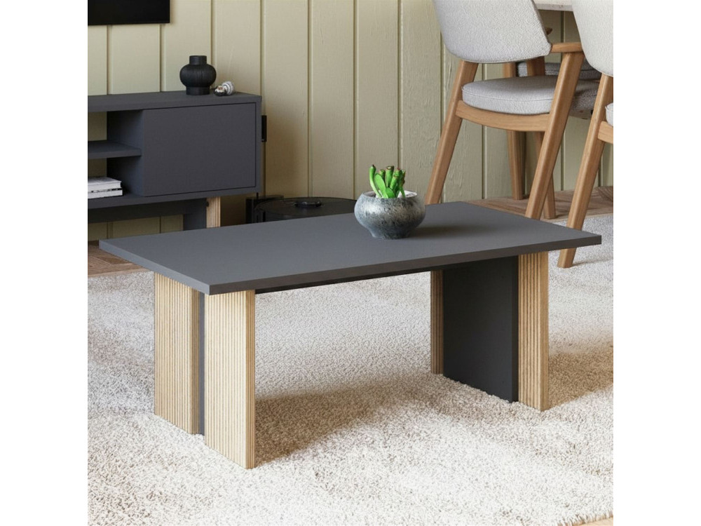 Tavolino in legno "Ravello" - 90 x 50 x 40 cm - Grigio antracite