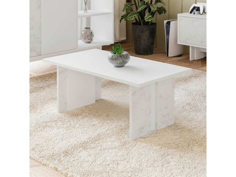 Tavolino in legno "Ravello" - 90 x 50 x 40 cm - Bianco