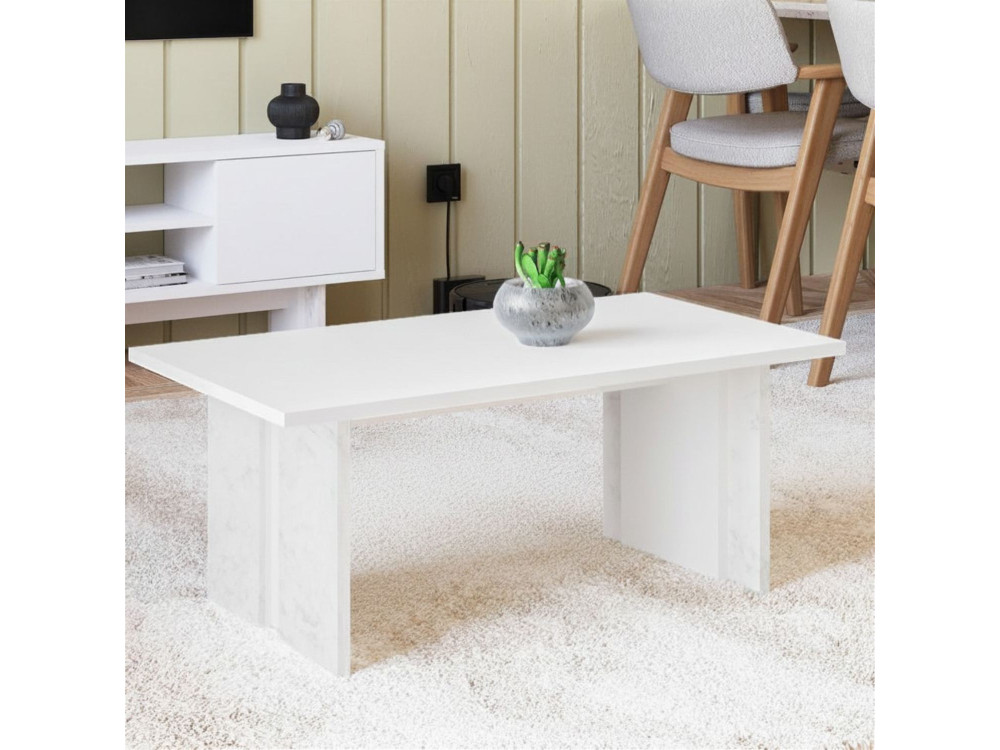 Tavolino in legno "Ravello" - 90 x 50 x 40 cm - Bianco