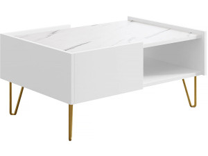Tavolino "Narine L" - 97 x 45 x 65 cm - Bianco
