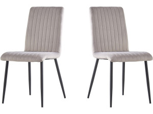 Set di 2 sedie in velluto "Henley" - Grigio chiaro