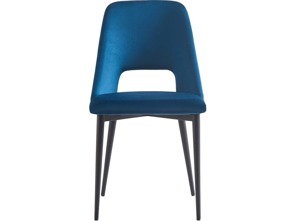 Set di 2 sedie in velluto "Fedora" - Blu scuro