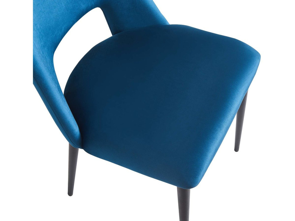 Set di 2 sedie in velluto "Fedora" - Blu scuro