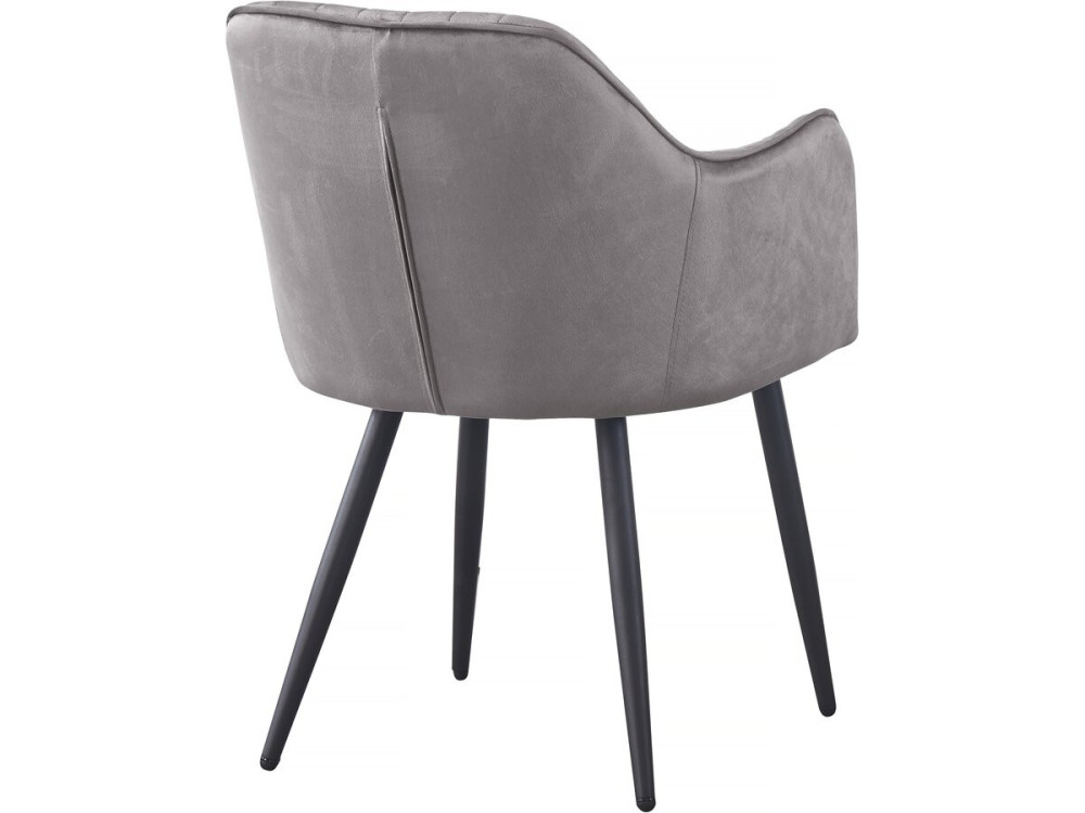 Set di 2 sedie in velluto con braccioli "Velma" - Grigio
