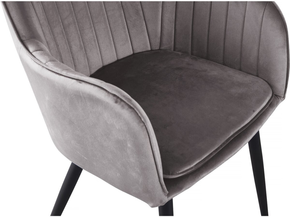 Set di 2 sedie in velluto con braccioli "Velma" - Grigio