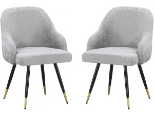 Set di 2 sedie in tessuto "Harmony" - 54 x 57 x 90 cm - Beige