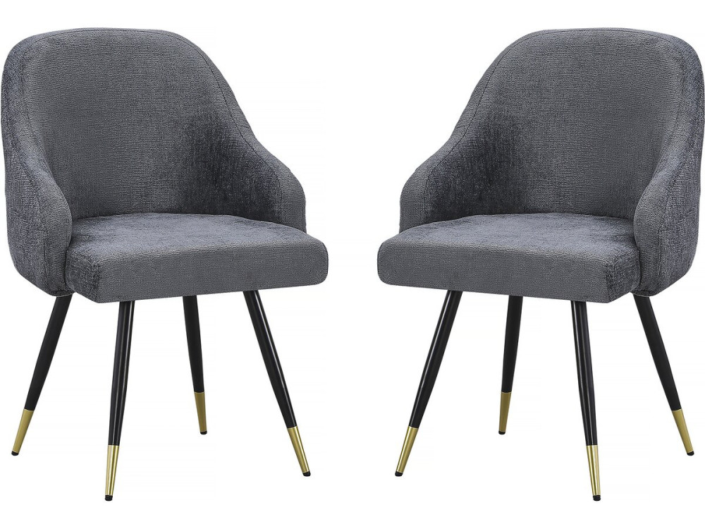 Set di 2 sedie in tessuto "Harmony" - 54 x 57 x 90 cm - Grigio