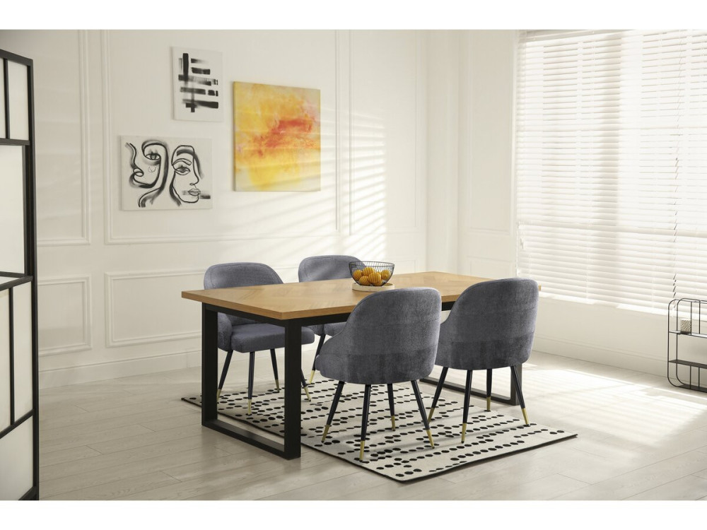 Set di 2 sedie in tessuto "Harmony" - 54 x 57 x 90 cm - Grigio